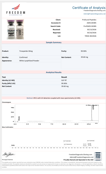tirzepatide ruo meaning Tirzepatide RUO 30mg | 99.90% Purity